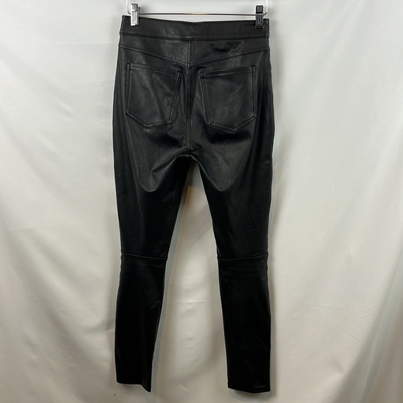 Spanx Black Faux Leather-Like Pull-on Ankle Stretchy Skinny Pants Size S -‎ NEW - Picture 8 of 12